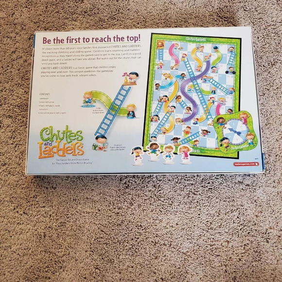 Hasbro Gaming Chutes and Ladders Board Game | 2 to 4 Players | Preschool Games - Picture 2 of 4
